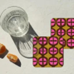 Modern - Patroon - Roze onderzetter kurk middel 366 -sfeer4