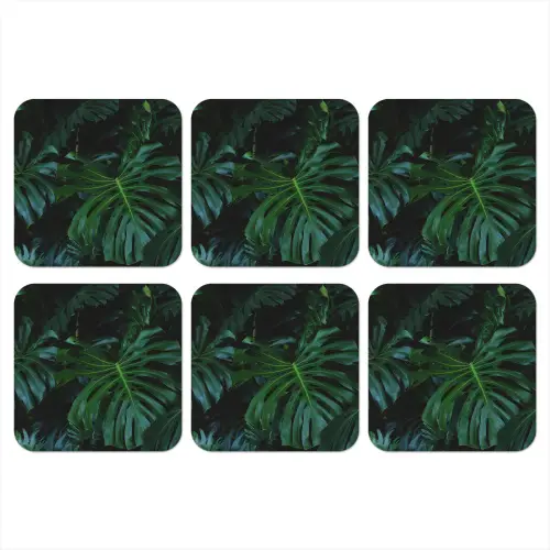 Monstera - Inductie beschermer - Bladeren - Tropical - Afdekplaat voor kookplaat onderzetter kurk middel -3d