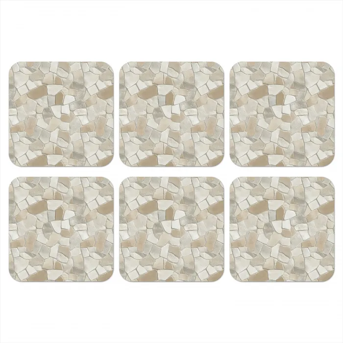Mozaïek - Stenen - Beige onderzetter kurk middel 366 -3d
