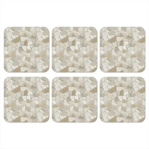 Mozaïek - Stenen - Beige onderzetter kurk middel 366 -3d