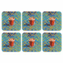 Mok - Koffie - Zigzag - Slagroom onderzetter kurk middel -3d