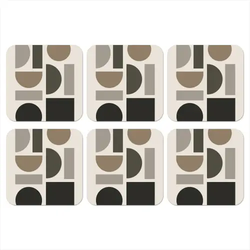 Natuurlijke tinten - Grafisch - Verticale compositie onderzetter kurk middel -3d