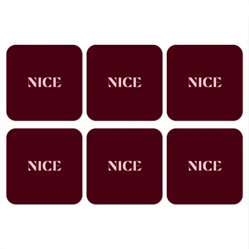 Nice - Bordeaux - Roze onderzetter kurk middel -3d