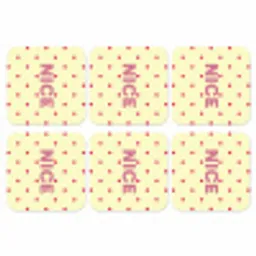 Nice - Stippen - Roze - Geel onderzetter kurk middel -3d
