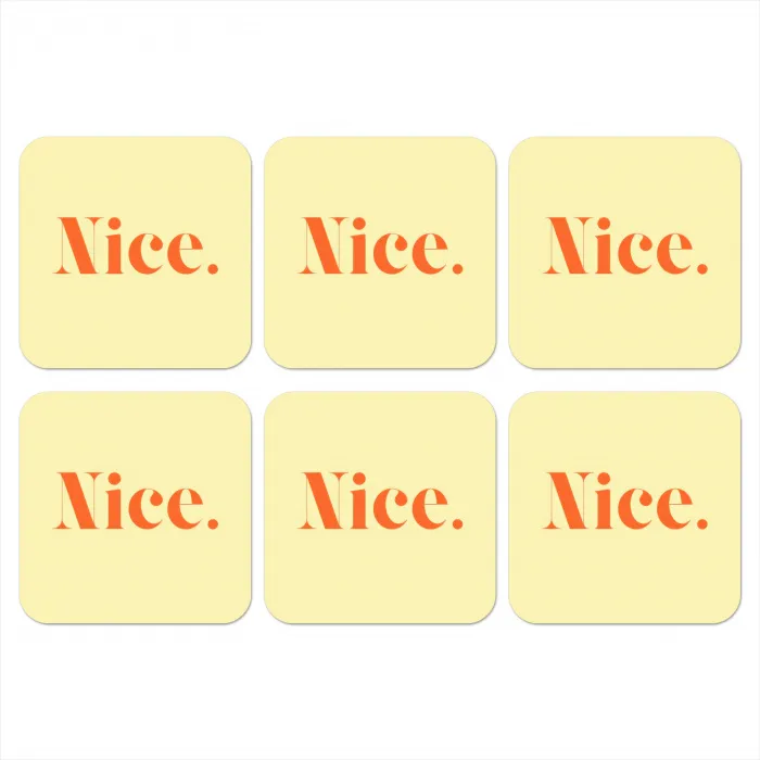 Nice - Oranje - Geel - Minimalistisch onderzetter kurk middel -3d