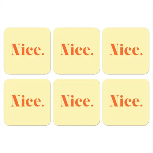 Nice - Oranje - Geel - Minimalistisch onderzetter kurk middel -3d