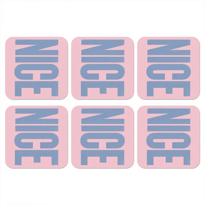 Nice - Paars - Roze onderzetter kurk middel -3d