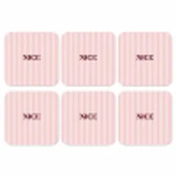 Nice - Strepen - Roze onderzetter kurk middel -3d