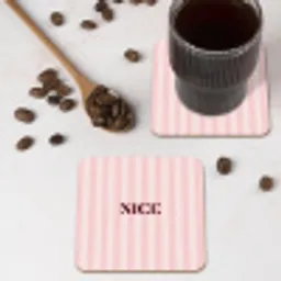 Nice - Strepen - Roze onderzetter kurk middel -sfeer2