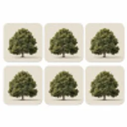 Eikenboom - Groen - Lichte achtergrond onderzetter kurk middel -3d