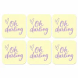 Oh darling - Geel - Hart onderzetter kurk middel -3d