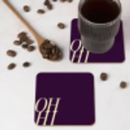 Oh hi - Paars - Cursief onderzetter kurk middel -sfeer2
