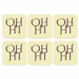 Oh hi - Geel - Monogram onderzetter kurk middel -3d