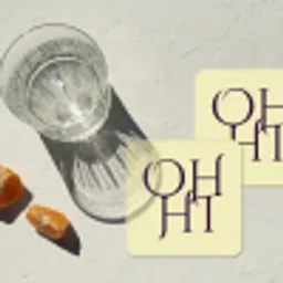 Oh hi - Geel - Monogram onderzetter kurk middel -sfeer4