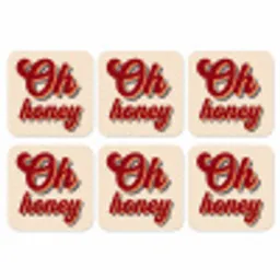 Oh honey - Rood - Schaduw onderzetter kurk middel -3d