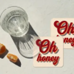 Oh honey - Rood - Schaduw onderzetter kurk middel -sfeer4