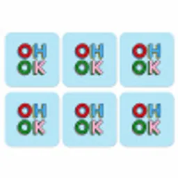 Oh ok - Blauw - Kleurrijk onderzetter kurk middel -3d