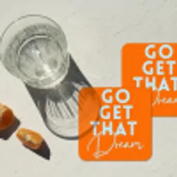 Oranje - Blauw - Go get that dream onderzetter kurk middel -sfeer4