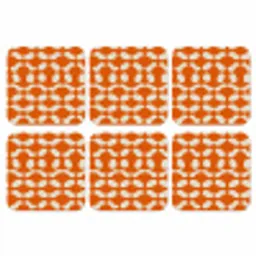 Oranje - Organische vormen - Wit onderzetter kurk middel 366 -3d