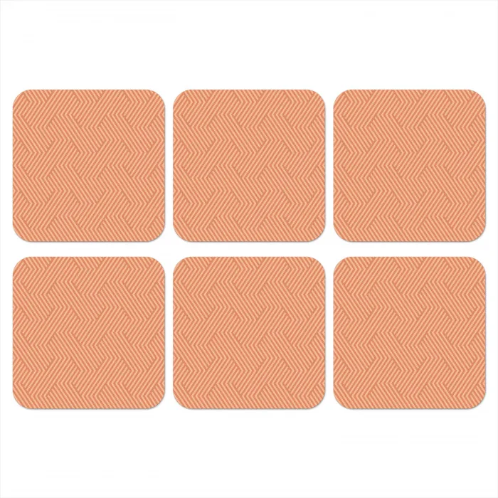 Oranje - Strepen - Patroon onderzetter kurk middel 366 -3d