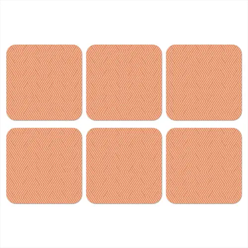Oranje - Strepen - Patroon onderzetter kurk middel 366 -3d