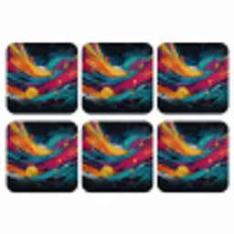 Banen - Golven - Kleurrijk - Abstract onderzetter kurk middel -3d