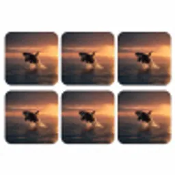 Orka - Zee - Zonsondergang onderzetter kurk middel -3d