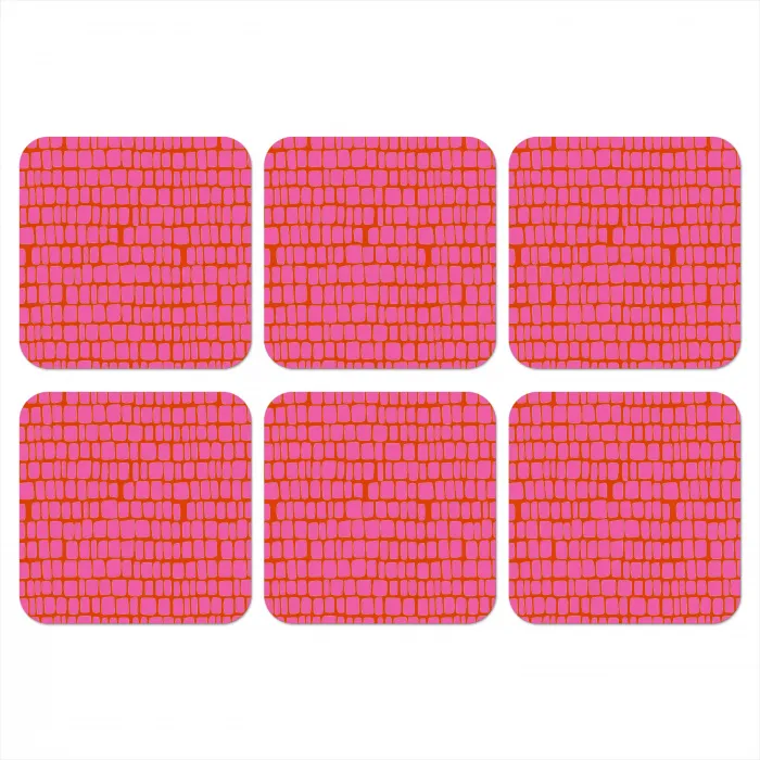 Organisch - Raster - Roze onderzetter kurk middel 366 -3d