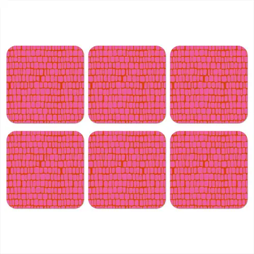 Organisch - Raster - Roze onderzetter kurk middel 366 -3d