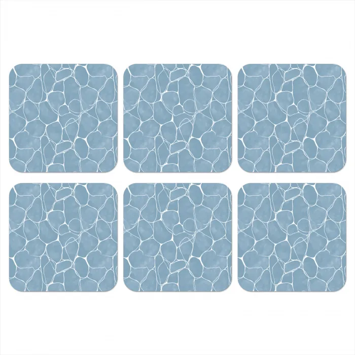 Organisch - Patroon - Blauw onderzetter kurk middel 366 -3d