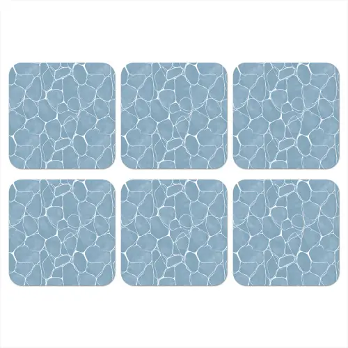 Organisch - Patroon - Blauw onderzetter kurk middel 366 -3d