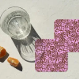 Organisch - Patroon - Roze onderzetter kurk middel 366 -sfeer4