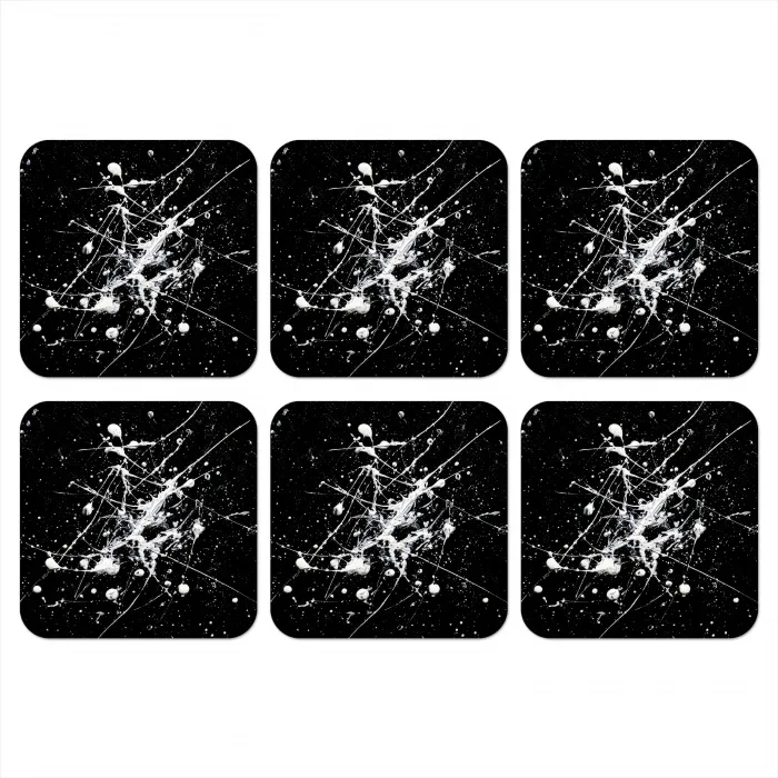 Verfspatten - Wit - Abstract - Explosie onderzetter kurk middel -3d