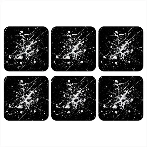 Verfspatten - Wit - Abstract - Explosie onderzetter kurk middel -3d