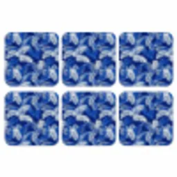 Palmblad - Patroon - Blauw onderzetter kurk middel 366 -3d