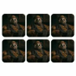 Panda - Hoed - Bril - Pak onderzetter kurk middel -3d