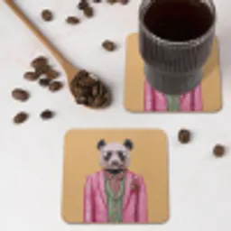 Panda - Pak - Zonnebril - Blauw onderzetter kurk middel -sfeer2