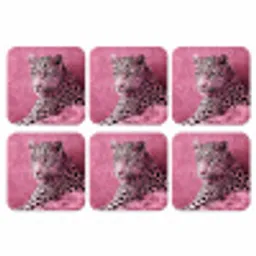 Panter - Luxe - Roze onderzetter kurk middel -3d
