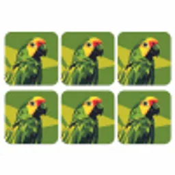 Papegaai - Groen - Snavel - Abstract onderzetter kurk middel -3d