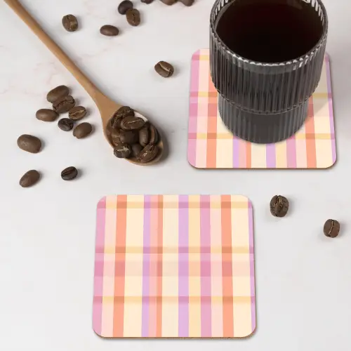 Pastel - uitpatroon - Geometrisch onderzetter kurk middel 366 -sfeer2