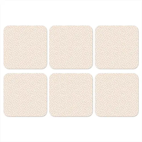 Patroon - Beige - Lijnen - Bruin onderzetter kurk middel 366 -3d