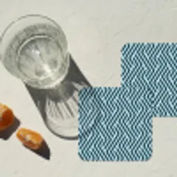Patroon - Blauw - Lijnen - Zigzag onderzetter kurk middel 366 -sfeer4