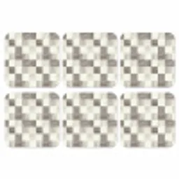 Patroon - Dambord - Houtnerf onderzetter kurk middel 366 -3d