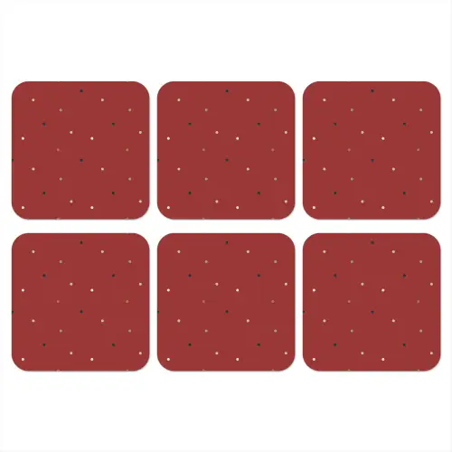 Patroon - Stippen - Rood onderzetter kurk middel 366 -3d
