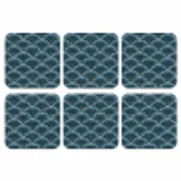 Patroon - Ginkgoblad - Blauw onderzetter kurk middel 366 -3d