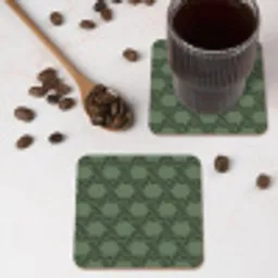 Patroon - Groen - Geometrisch onderzetter kurk middel 366 -sfeer2