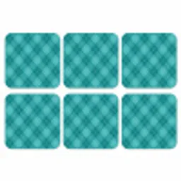 Patroon - Ruiten - Blauw onderzetter kurk middel 366 -3d