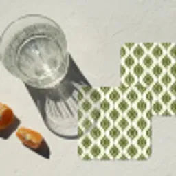 Patroon - Retro - Groen onderzetter kurk middel 366 -sfeer4