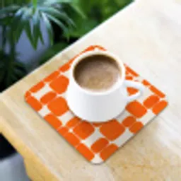 Patroon - Retro - Oranje onderzetter kurk middel 366 -sfeer5