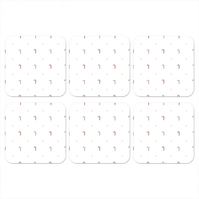Patroon - Sterren - Zuurstok - Wit onderzetter kurk middel 366 -3d